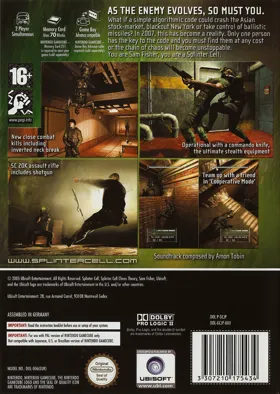 Tom Clancy's Splinter Cell - Chaos Theory (Disc 1) box cover back